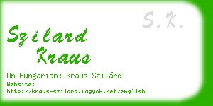 szilard kraus business card